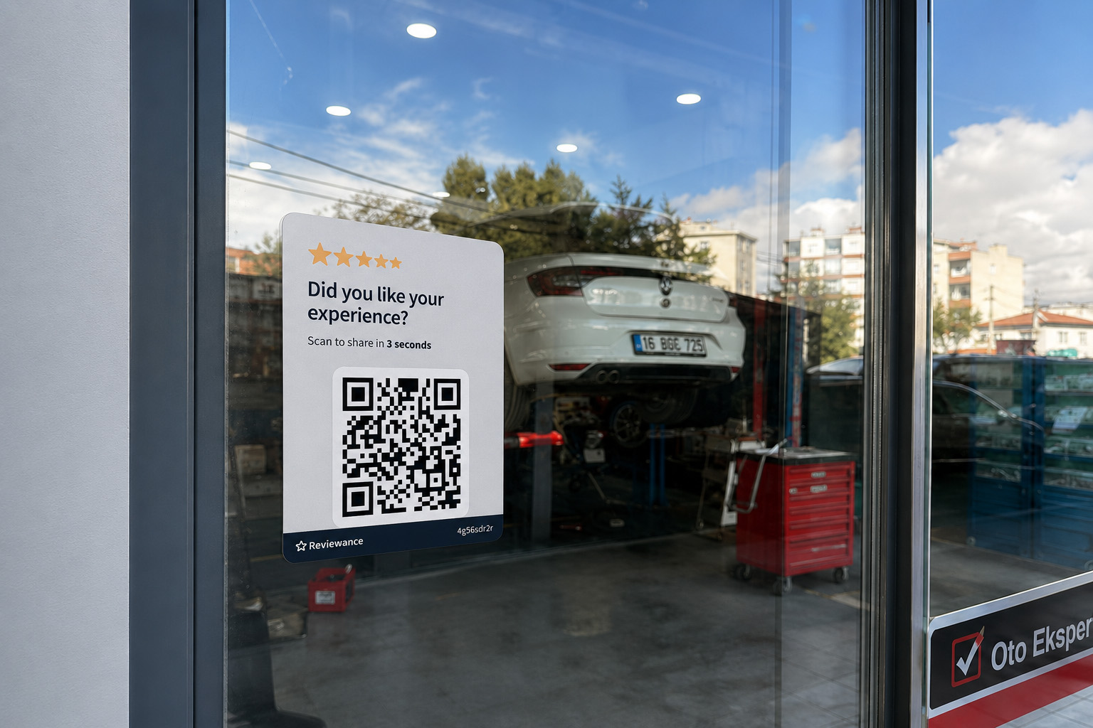 Reviewance QR display