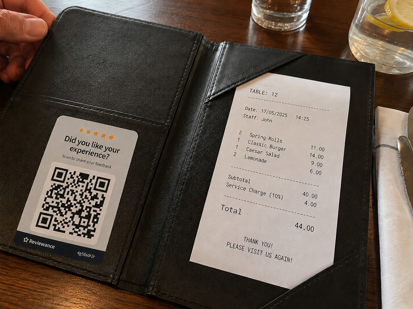 Reviewance QR display