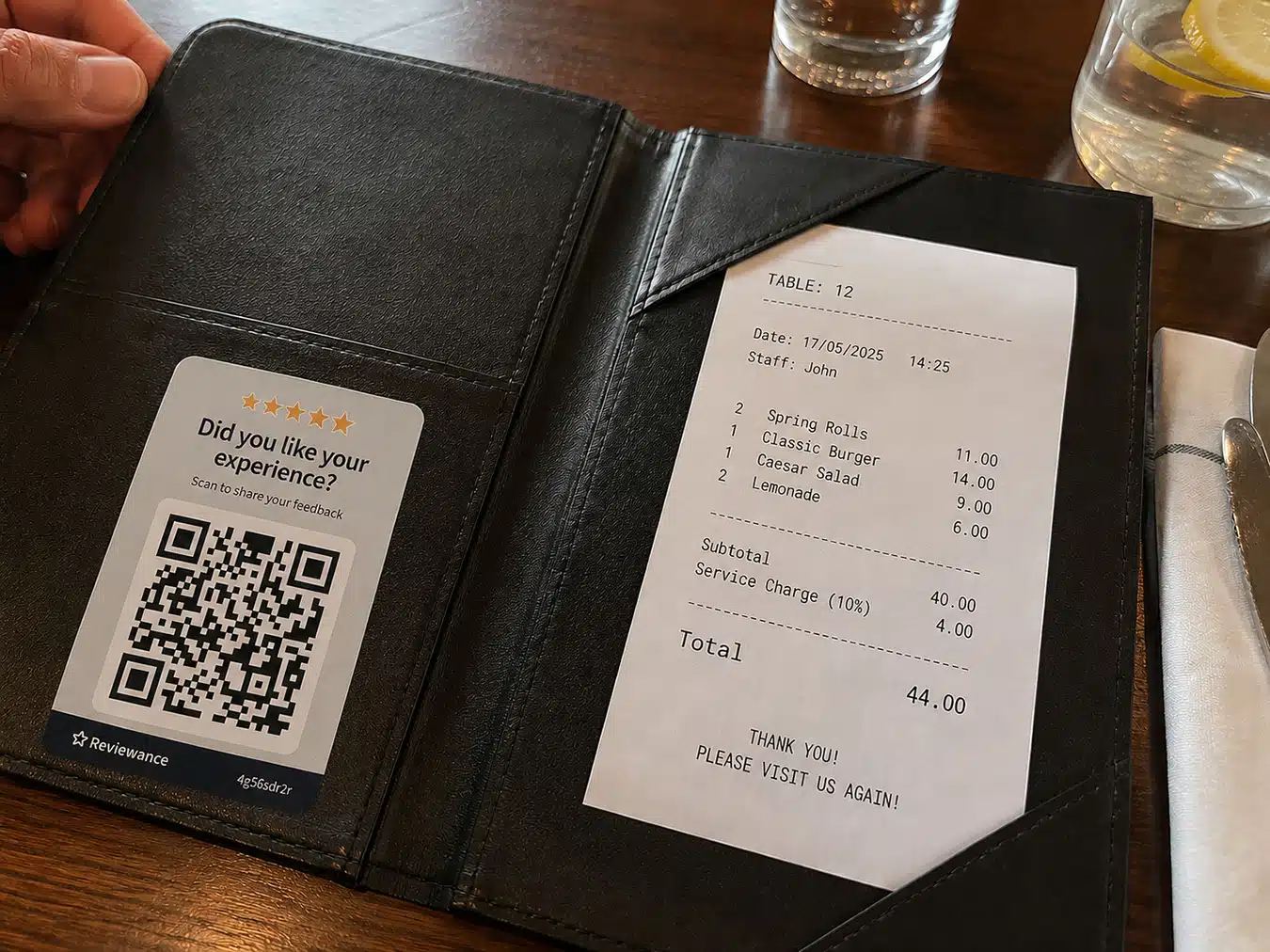 Reviewance QR display